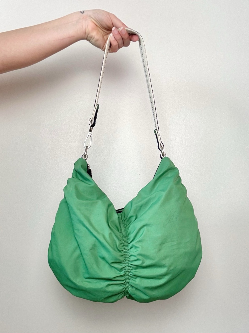 2000s Old Navy Green Puffer Slouchy Shoulder Bag